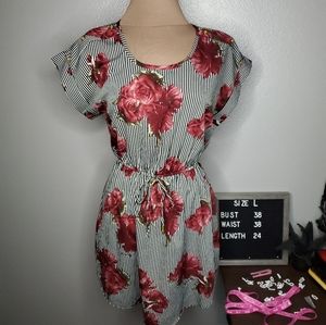 Striped floral dress